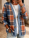 Women'S Faith Plaid Printed Casual Cardigan
