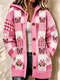 Women'S Butterfly Pattern Casual Sweater Long Cardigan