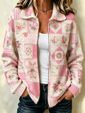 Women'S Retro Butterfly Country Music Flower Printed Cardigan