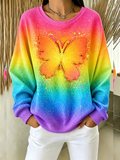 Women'S Casual Printed Long-Sleeve Sweatshirt
