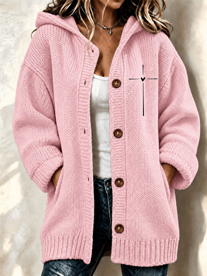 Women's Faith Cross Printed Knitted Cardigan