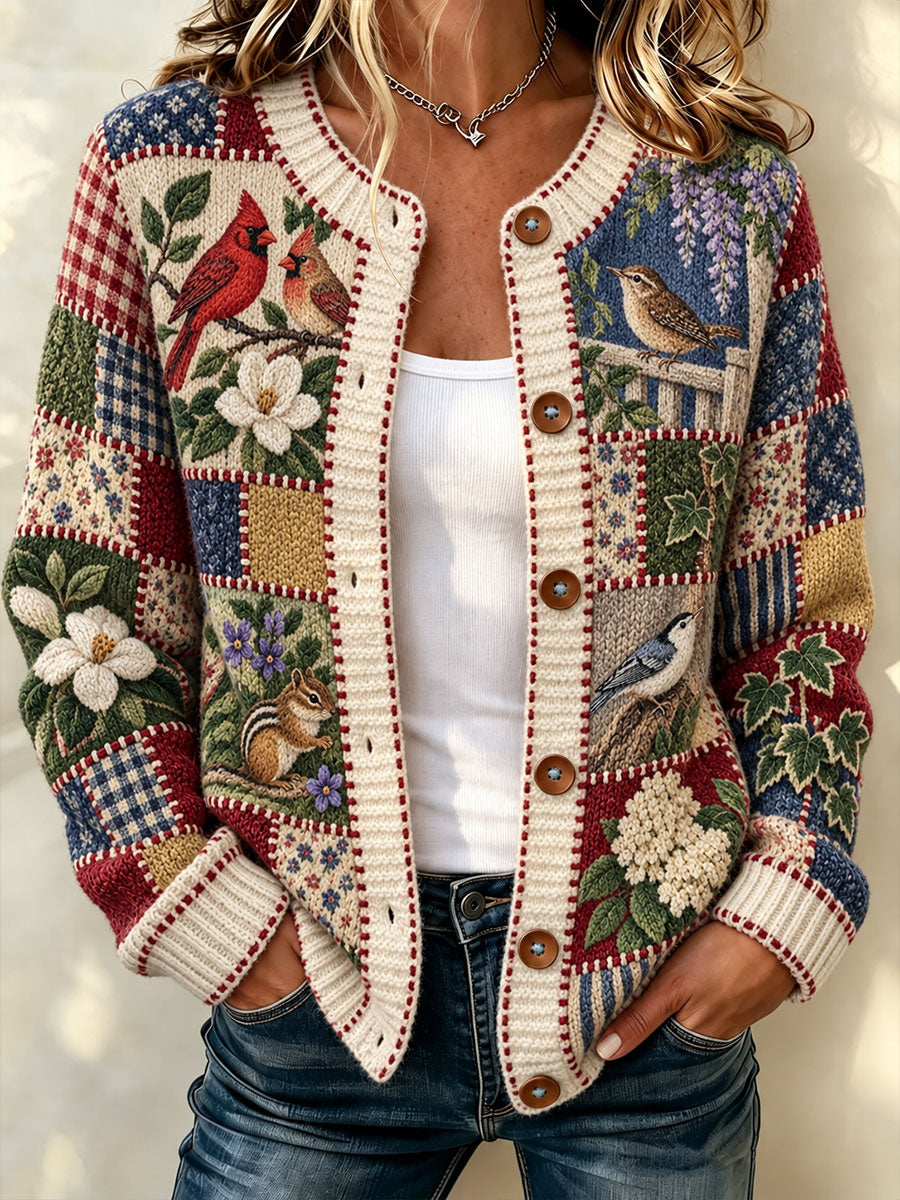 Women's Tennessee Country-Style Patchwork sweater cardigan
