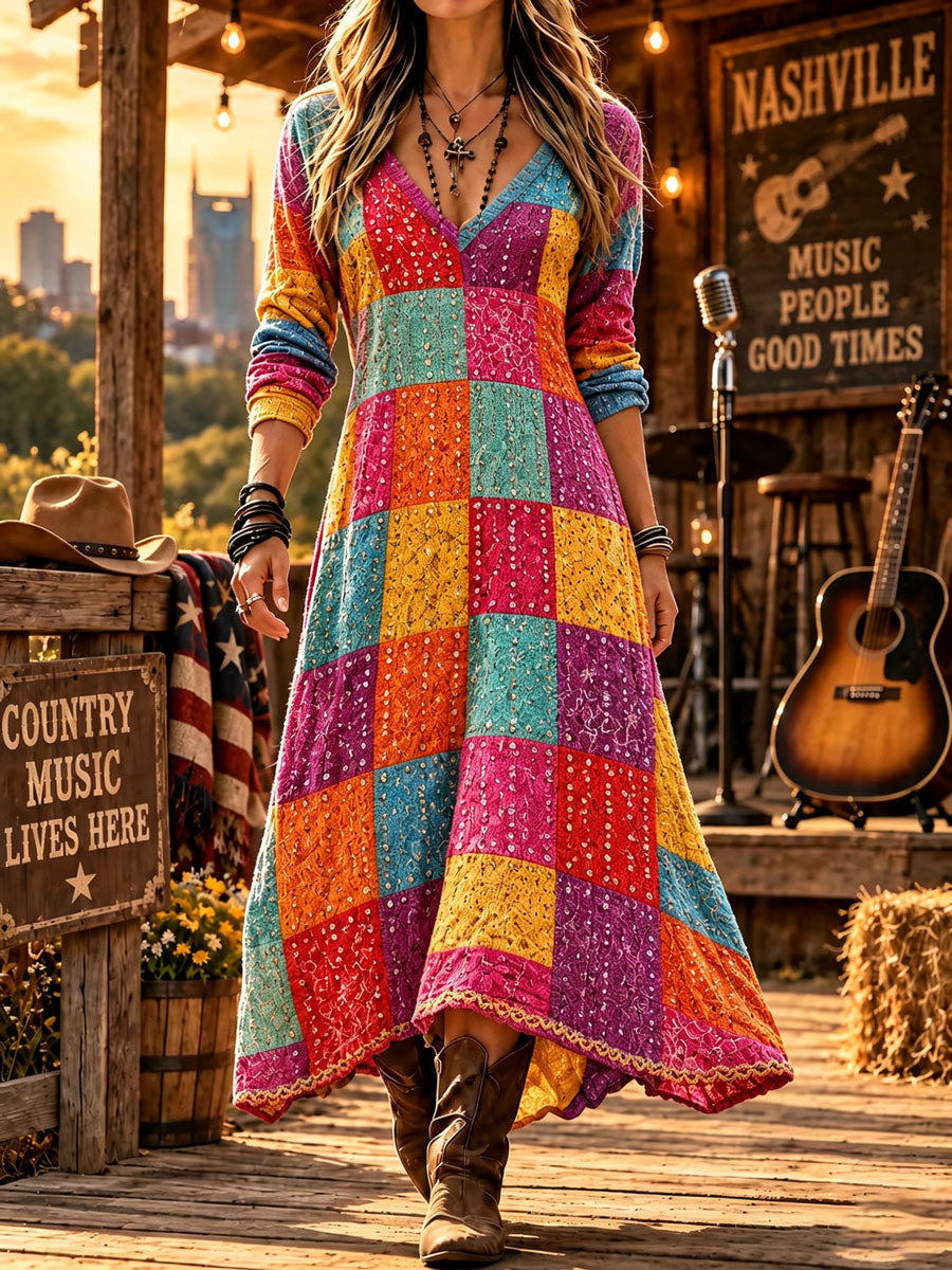 Women'S Patchwork Art Dress