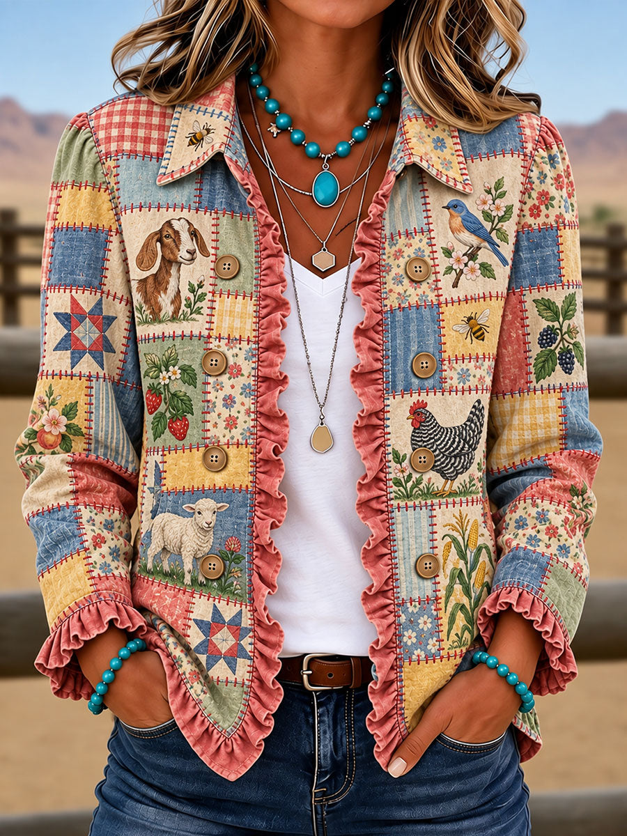 Women's Tennessee Country-Style Patchwork Shirt