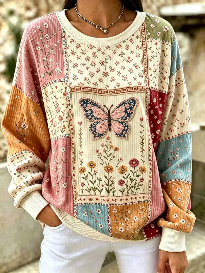 Women's Forever Our Queen of Country Print Long-Sleeve Knit Top