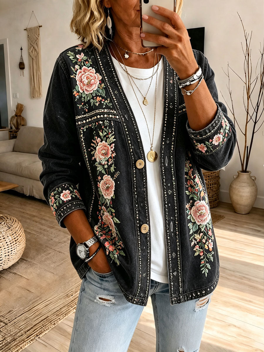 Ladies' Retro Western Style Casual Cardigan